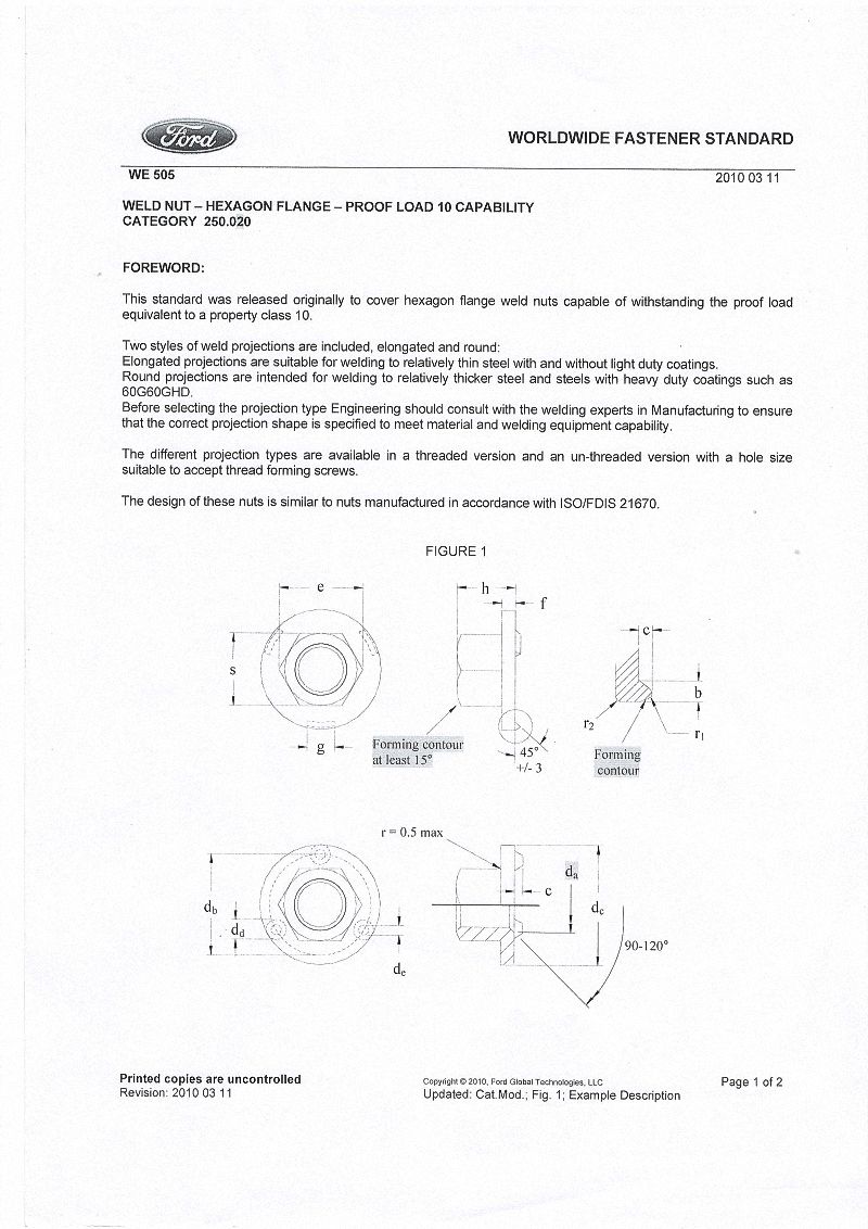 FORD WE505 W520750, W520751, W520752, W520753, W520754, W520755, W520760, W520761, W520762, W520763, W520764, W520765, W520770, W520771, W520772, W520773, W520774, W520775, W520780, W520781, W520782, W520783, W520784, W520785